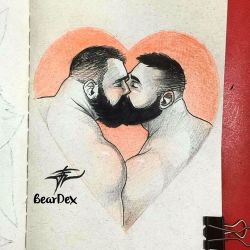 beardex:  #Inktober 12/31… #BearDex #InktoberBr #InktoberBrasil #GayKiss #Love 