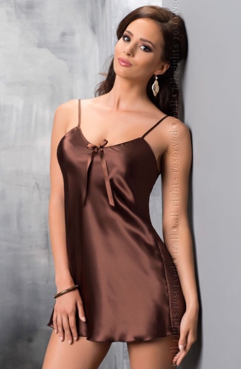 Sexy chocolate satin nightdress called aria by Irall https://heysexylady.uk/collections/sleepwear/pr