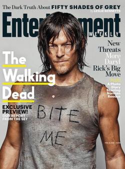 entertainmentweekly:The Walking Dead is BACK and Norman Reedus is bringing you an exclusive preview. Photo credit: Dylan Coulter for EW.     