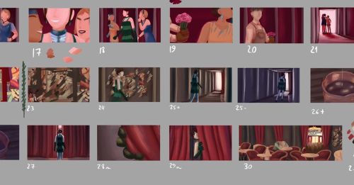 2/3 of the colour storyboard for my first term animation work #концептарт #キャラクター #キャラクターデザイン　#デジタルイ