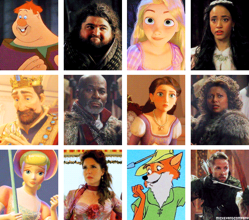 mickeyandcompany:  Once Upon a Time characters and their Disney counterparts 