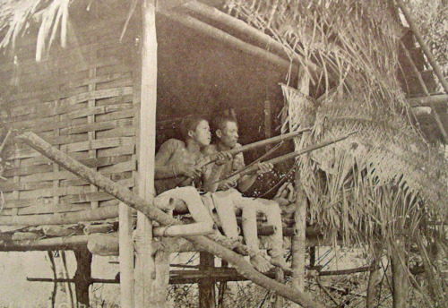 Moro Warriors with Remington Rolling Block Rifles, Philippine American War (1899 - 1902)