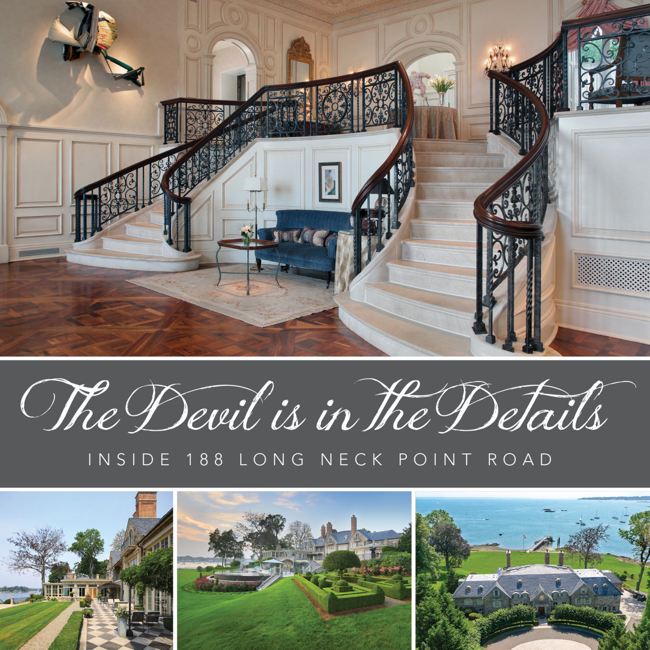 The Devil is in the Details!
No detail has been left unattended at this breathtaking estate on 188 Long Neck Point Road in Darien, CT. The 17 room residence lies on 3.7 marvelous acres of land on Long Island Sound with 380 feet of shoreline for...