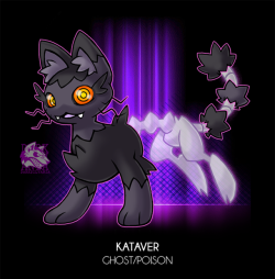 darksilvania:   ???-KATAVER [Cat-Cadaver]-Ghost/Poison-The Undead Pokemon-Ability: Lifeless*-Dex: “This pokemon walks between the worlds of the living and dead, a half of him in each plane, and its presence alone is believed to be an omen of death.