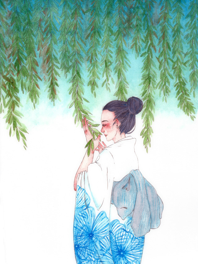 messing around with watercolors and watercolor pencils for something bigger than a sketch