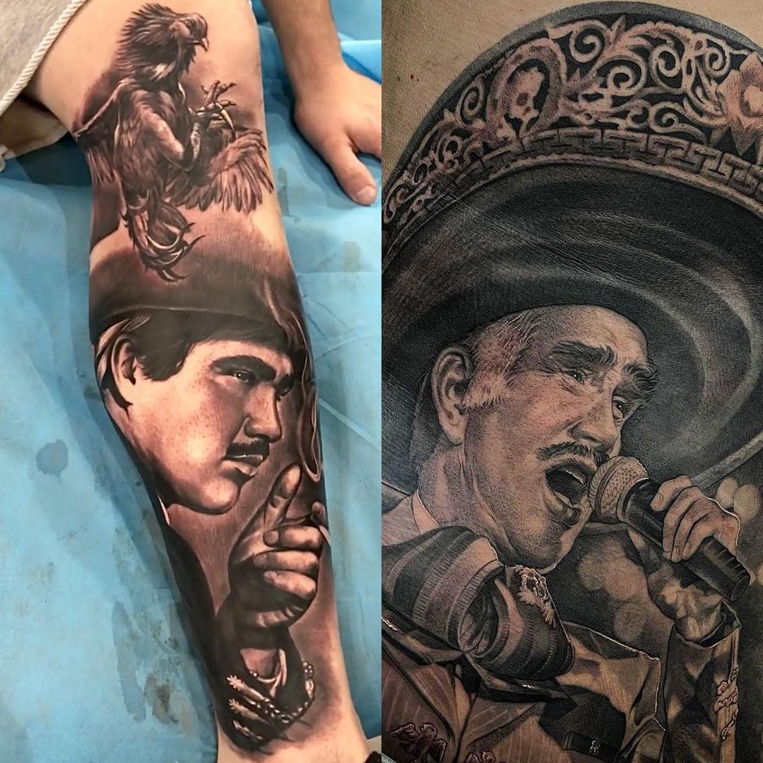 Jonas Aguilar on Instagram RIP Vicente Fernandez did this tattoo a few  years ago so sad he is gone vicentefdez ripchente chente  ripvicentefernandez