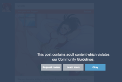 Sooo&hellip; It seems Tumblr is starting to warn me about my NSFW content :thinking:I don’t know how my posts/ blog will last so make sure to follow me in my other media if you want to keep contact with my art and me! &lt;3- TWITTER- PATREON- HENTAIFOUNDR