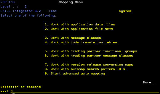 cleo extol integrator mapping menu work with message classes