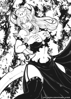 fasslayer:Inktober day 1, Bowsette, now inked
