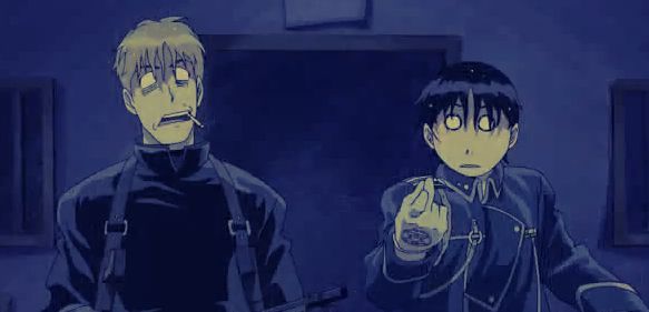 anthese:  FMA meme: 6 scenes 2/6 Wet Match Havoc: Damn. Colonel, can you give me