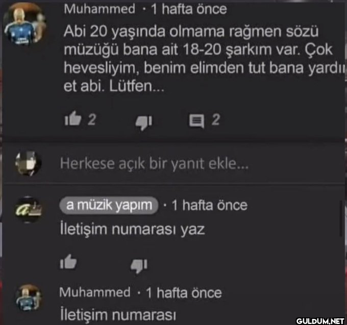 Muhammed 1 hafta önce Abi...