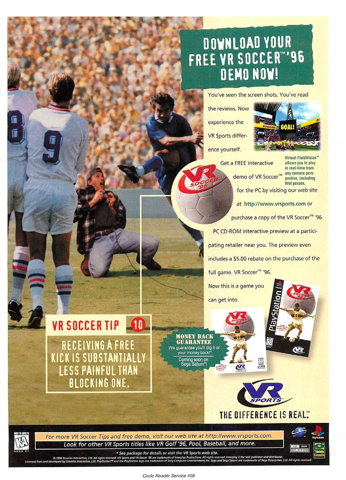 “VR Soccer ‘96”
• Computer Gaming World, June 1996 (#143)
• Uploaded by CGW Museum