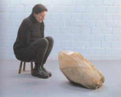 oarv: Marina Abramović, Crystal Cinema I, 1990.clear quartz, wooden stool. 