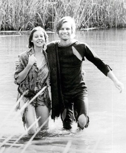 Jenny Agutter and Michael York in ‘Logan’s Run’, 1976.