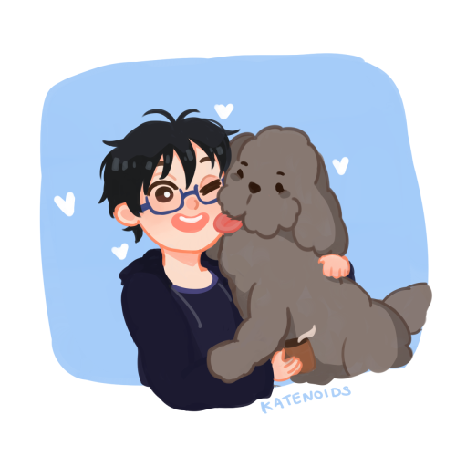 katenoids: “hello doggie!!” i wanted to draw yuuri and makkachin being cute