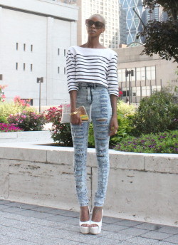 blackfashion:  Name: Blake Von D, 25 Location: NYC Top: H&amp;M | Pants: Nekia Marie Boutique | Shoes: Shoedazzle | Clutch: Nasty Gal