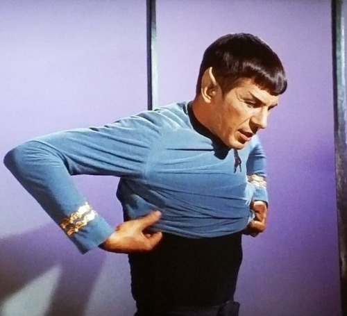 spiral0city: firstofficernims: Spock in a t-shirt is my life Back in the day, like 1966 or so, men d