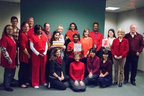 Today is Wear Red Day in support of women’s heart health. Library staff in Administration and 