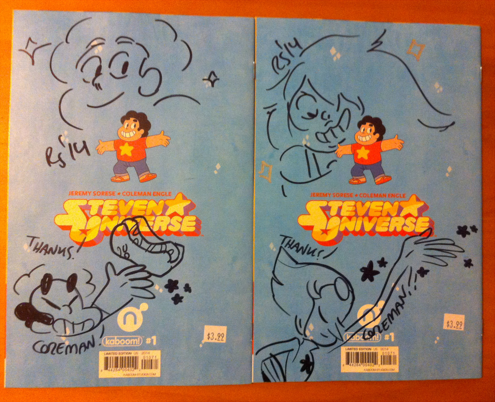 OK first, the Gallery Nucleus exclusive comic cover by Rebecca Sugar along side the