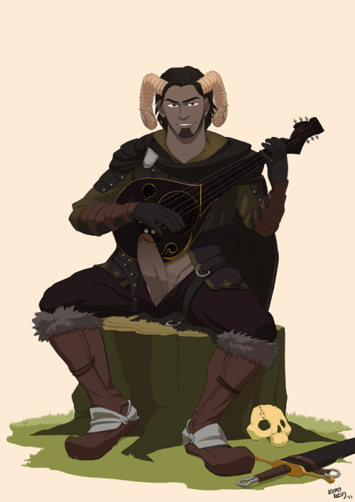 Commission for @plague-of-sinsHis tiefling bard, Thoros! He has high Charisma  ( ͡° ͜ʖ ͡&de