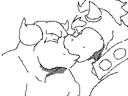 wuffinarts:  Husbands  Here’s an old slide show thing I did on my old DSI. It was originally supposed to be a animation of Bowser and Midbus kissing but I got frustrated.
