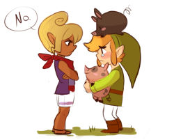mooseman-draws:  she wont let link bring the pigs on her ship    @sirthursday