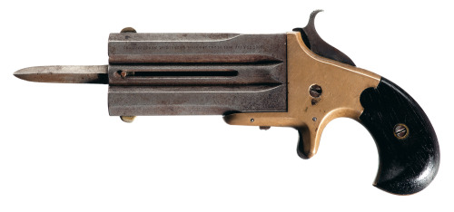 Rare Frank Wesson derringer with sliding dagger, produced between 1868-1880.Estimated Value: $1,000 