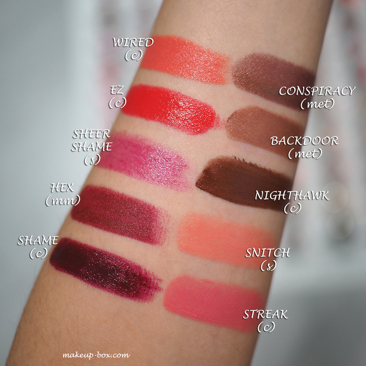 The Makeup Box — The 100 Swatch Post - All Urban Decay Vice