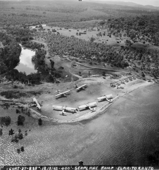 m4a1-shermayne:PBY Catalinas on the ramp of the Luganville Seaplane Base, Segond