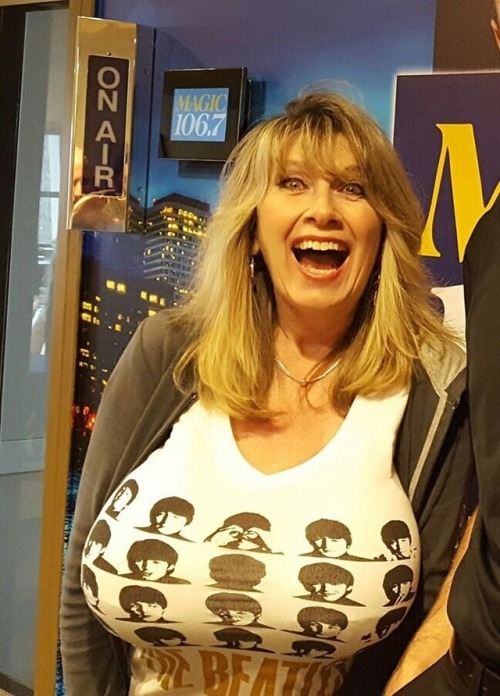 Robust radio personality Nancy Quill meets some animals in a Beatles print tee that is reaching the breaking point. Help!