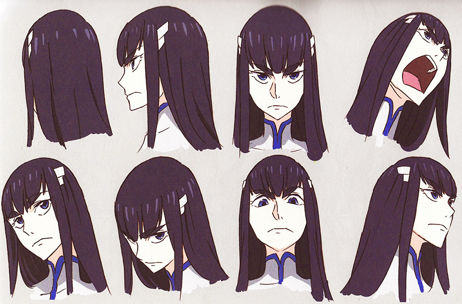 h0saki:  Satsuki drawings by Kill la Kill character designer and chief animation