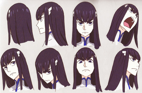 h0saki:  Satsuki drawings by Kill la Kill character designer and chief animation director Sushio,  featured in his full-colored artbook “LOVE LOVE KLKL”. 