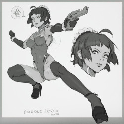 guweiz:  Pose study and doodle~ 