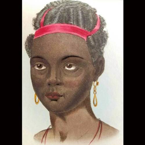 Detail of a lovely young lady from Angola from ‘Dr Pritchard’s Natural History Of Man’, London, 1842