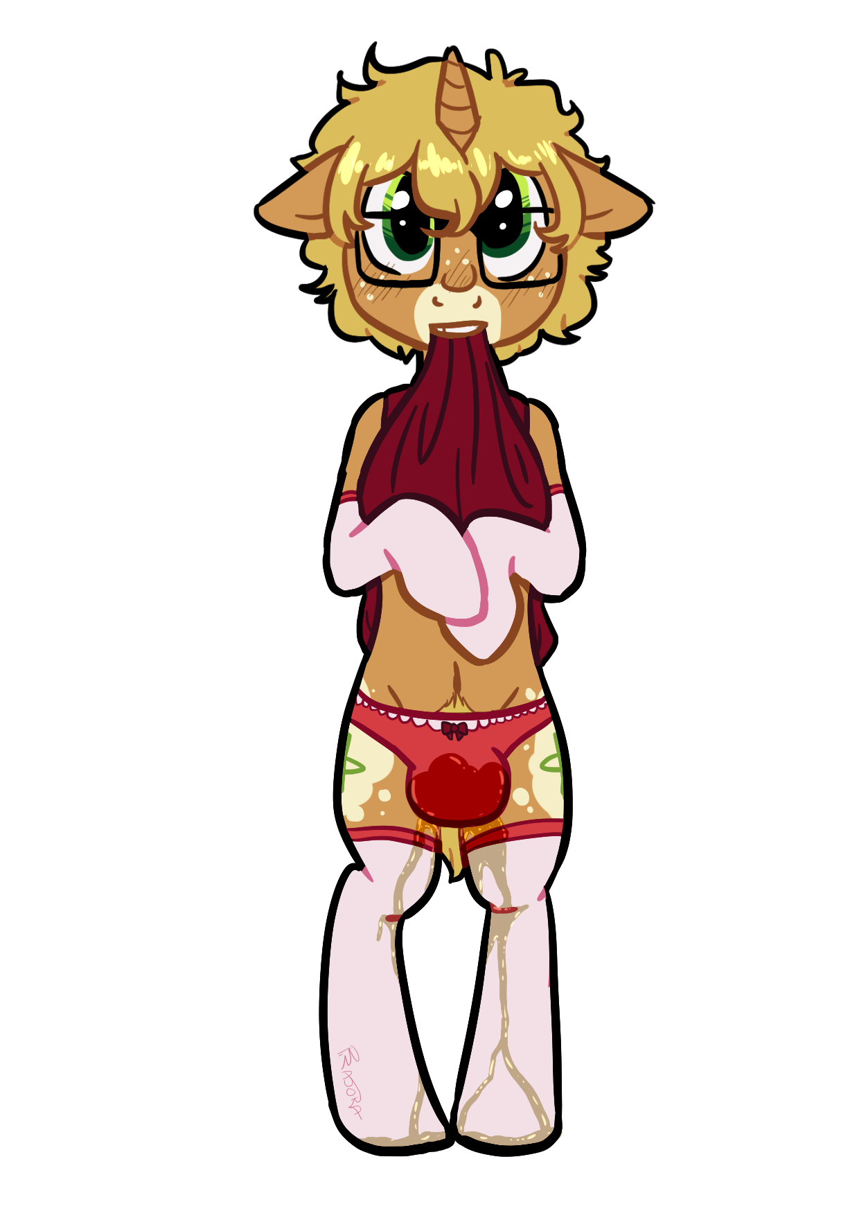pradora:  Aw cute little Shining Star cross dressing… and wetting! ;D