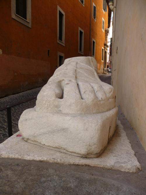 Foot of God SerapisVia Del Pie di Marmo, RomeThe foot is from the Temple of Isis, that was located i