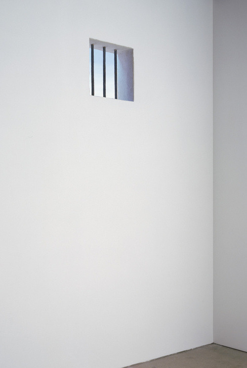 pursuable:  Robert Gober Prison Window, 1992 plywood, forged iron, plaster, latex