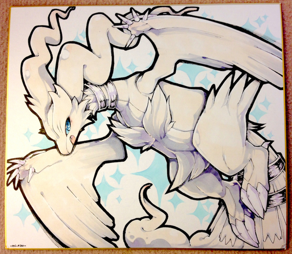 mieau:  Reshiram Shikishi, as requested by the Winter holidays lucky draw winner! 
