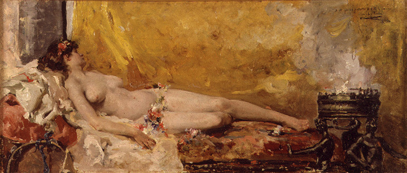 artbeautypaintings:  Bacante en reposo -  Joaquin Sorolla y Bastida  