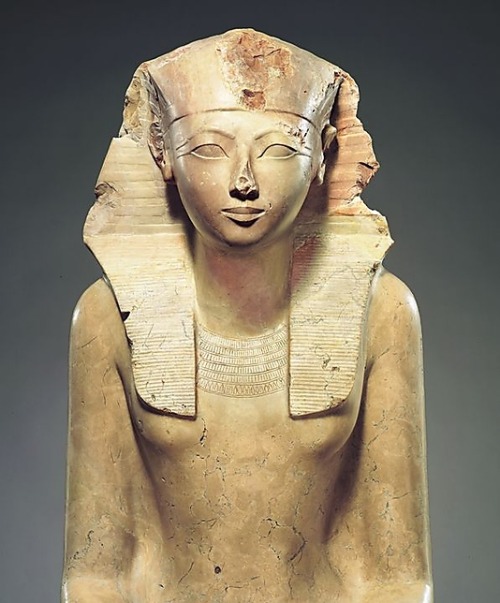 buonfresco:Seated Statue of Hatshepsut, ca. 1473-1458 BC, Upper EgyptHatshepsut was way cool and bad