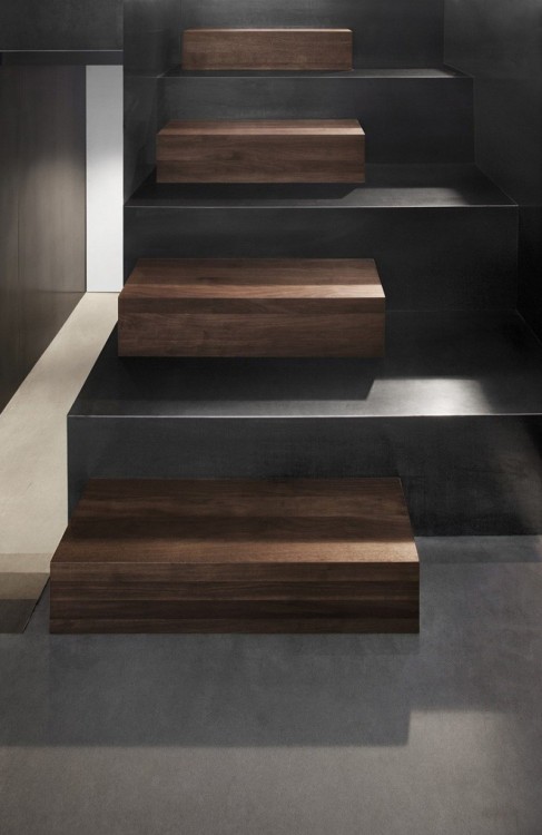 contemporist: Design Detail – Stairs Made From Steel And Walnut | CONTEMPORIST