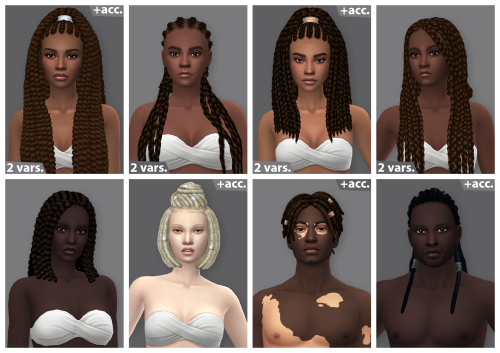 qicc: Blissful Braids & Locs Collection A collection of 8 hairstyles for your sims of color. Enj