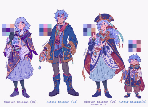 wanted to work on oc references but of course I started with.. most of my side ocs (and their past d