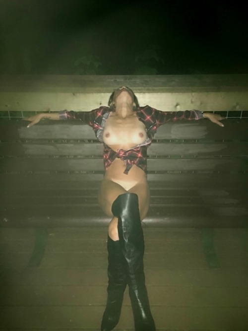oregoncuckold: Some more outdoor fun with my sexy hotwife.  I love it when she wears those boots.    Oregoncuckold 9-7-16 