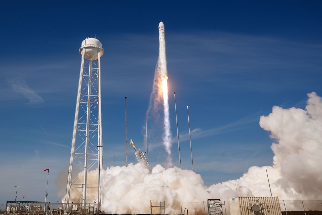 The Antares rocket carrying the Cygnus cargo spacecraft lifts off from NASA’s Wallops Flight Facility in Wallops Island, Virginia, the United States