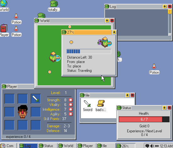 andrewmorrish:I’m making a game where you manage a fantasy rpg in a retro OS style interface.