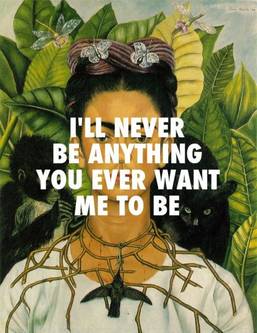 thenationalyrics:Self-Portrait with Thorn Necklace and Hummingbird (1940), Frida Kahlo / Slipped (20