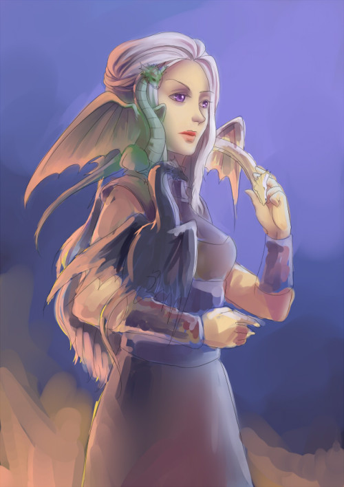 maho-random-arts: Unfinished Dany painting.