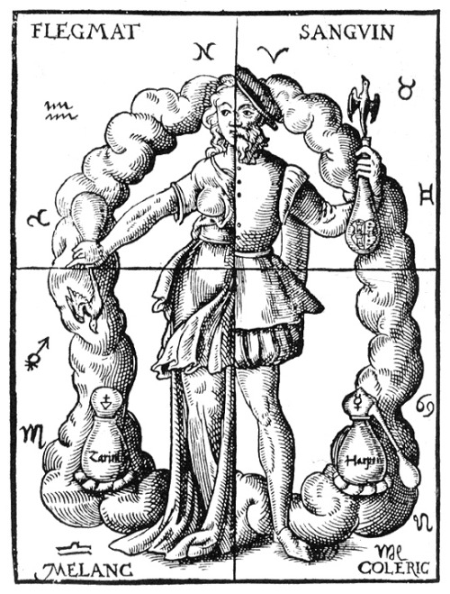 amorbidwitch:  The Four Temperaments, Medieval Woodcut 