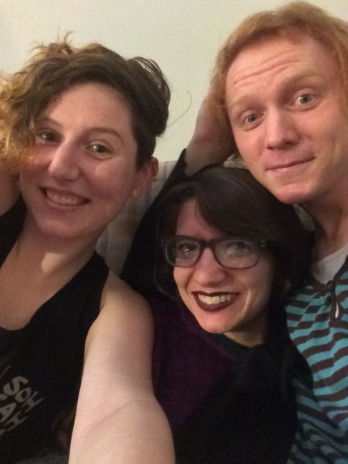 agenderyuripetrov:  NB Clan here we stand  I got lipstick on my teeth in one of these pictures BUT I DON’T CARE.  That was probably one of the most enjoyable evenings I’ve had in a long, long while!  I love both of you so much ;3;